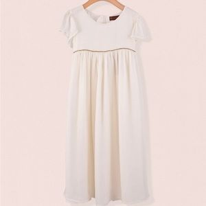 Ophelia tulle silk cream beaded dress Fleurisse Leon Flower girl wedding gown